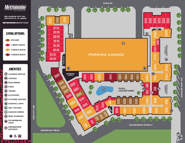 Metronome at MidCity Site Map - Metronome Mid City