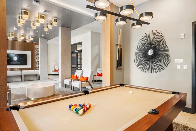 Relax, connect, and unwind in a thoughtfully designed social lounge. - SoLe Mia Rentals