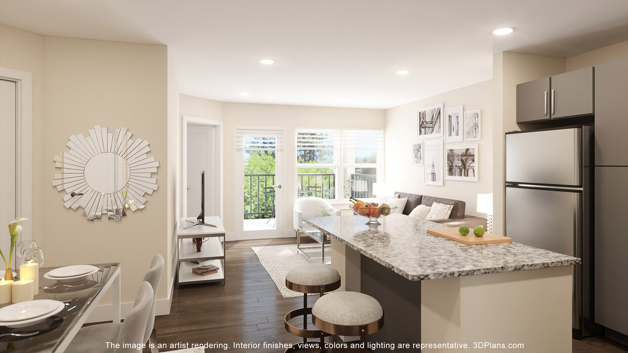 Spacious kitchen with island - The Robert At Madison