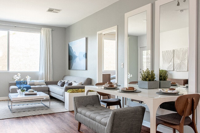 Espacios de estar abiertos con abundante iluminación. - Apex Laguna Niguel Apartments