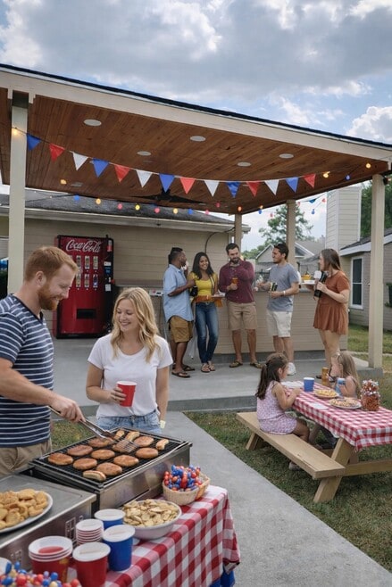 Community event at the BBQ - Windfern Meadows