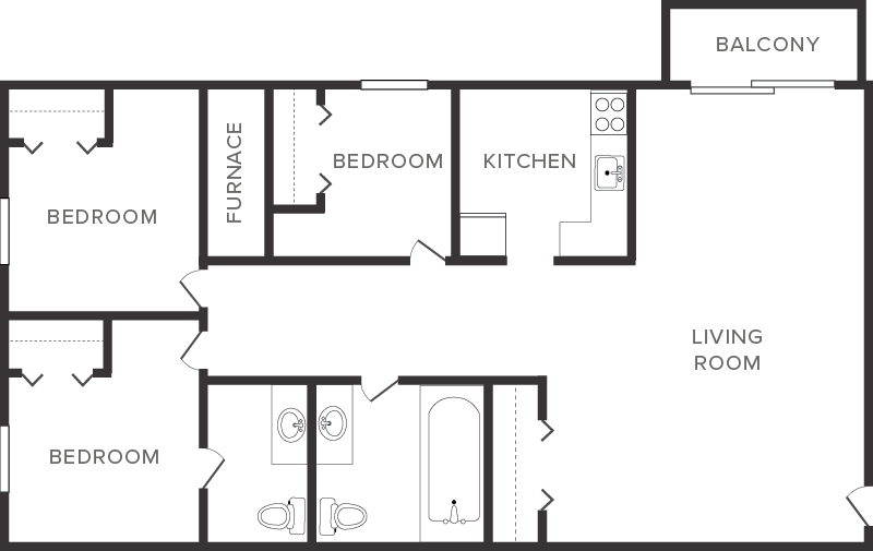 Columbus Park Apartments – 3 Bedrooms & 1.5 Bathroom