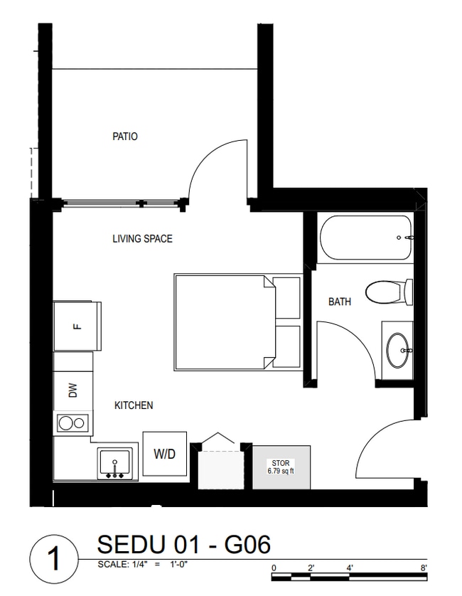 Unit G06, SEDU, 311 SQFT - 1123 NW 57th St