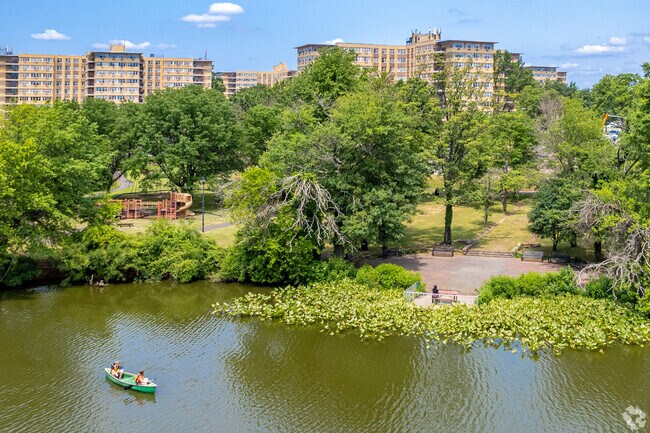 Canoeing along the calm waters of Newton Lake Park offers a peaceful outdoor escape in Haddon Township.