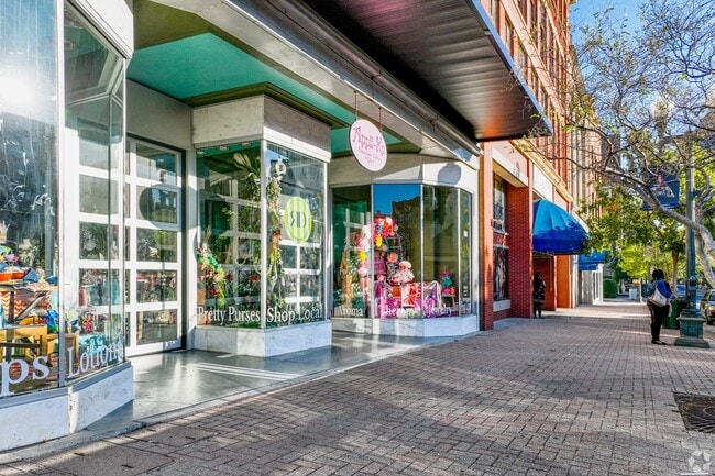 Downtown Riverfront has many shops and restaurants near the water.