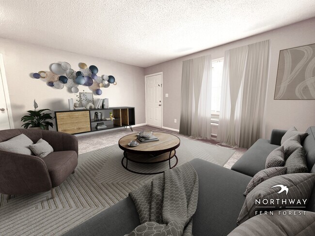 Living Room - Northway at Fern Forest Apartments