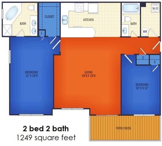 Plano del piso 1249 - Mariner's Landing Apartments