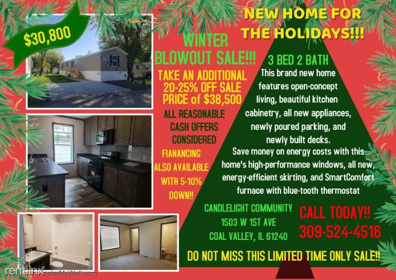 3 br, 2 bath Mobile Home 135 W 15th St House Rental in Coal Valley