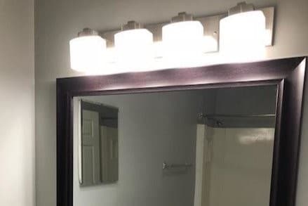 Nickel light fixtures - Willow Creek Apartments