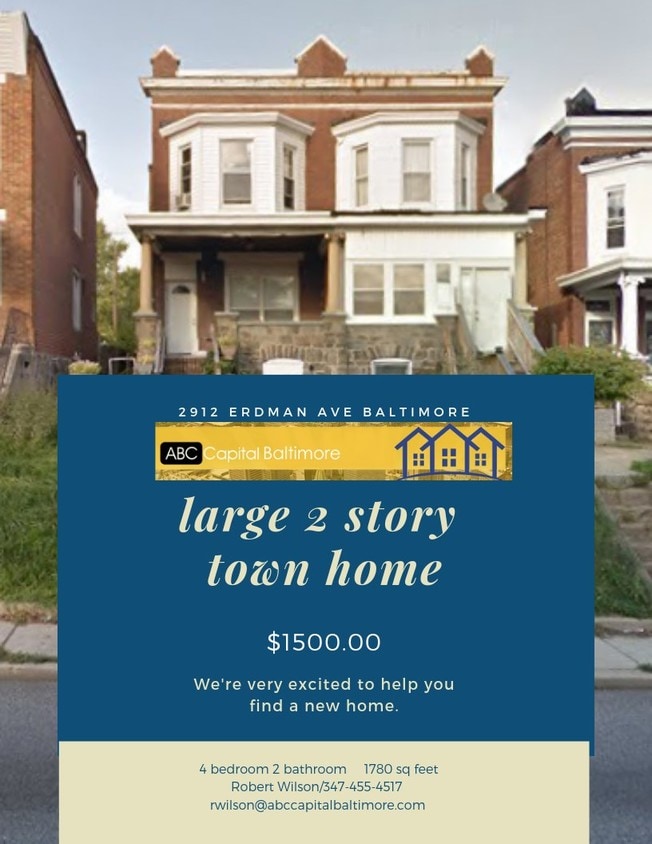 2912 Erdman Ave, Baltimore, MD 21213 Townhouse for Rent in Baltimore