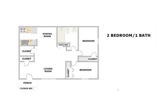 2HAB/1BA - Eastwood Apartments