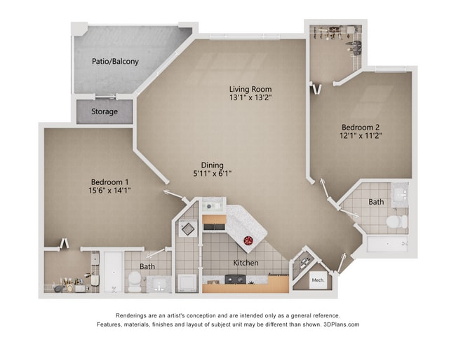 Stansbury_2Bed_2Bath_1228 sq ft - Legacy at Fort Clarke