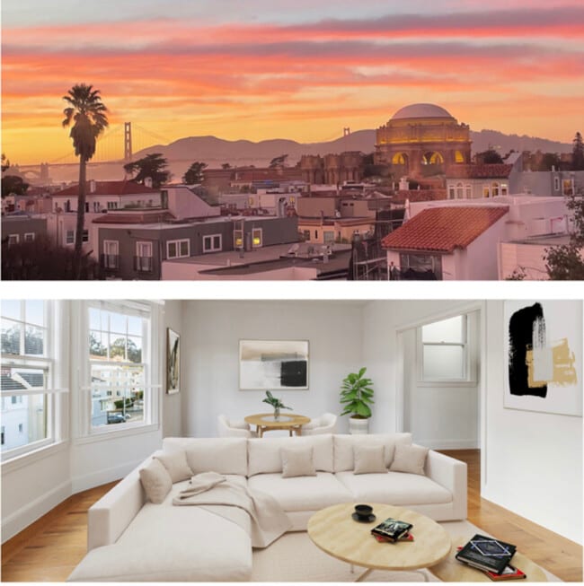 Living room with view - 2530 Chestnut St