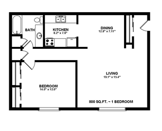 1BR/1BA - Greenbriar Apartments