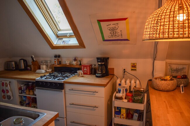 Kitchen with gas stove and deep Ikea cabinets/drawers - 300 Elm St