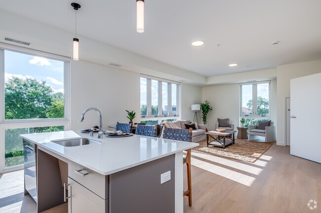 2BR, 2BA - 1,150SF - Living Room - LUX at Lawrence