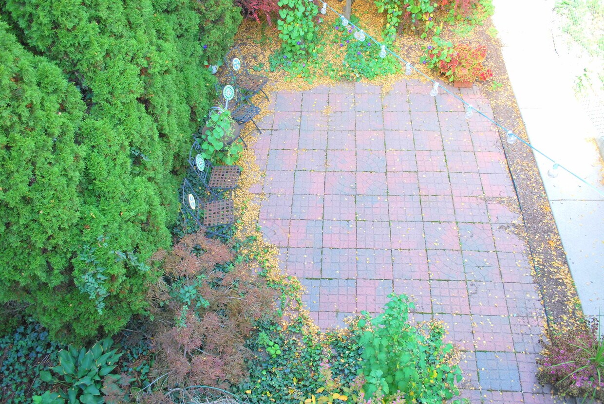 View of the patio from the private deck - 1506 W Thomas St