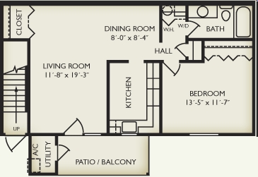 1BR/1BA - Willow Woods Apartments