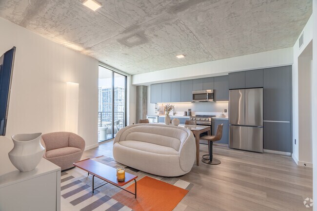 1BE, 1BA - 725SF - Livingroom - Rivr Lofts
