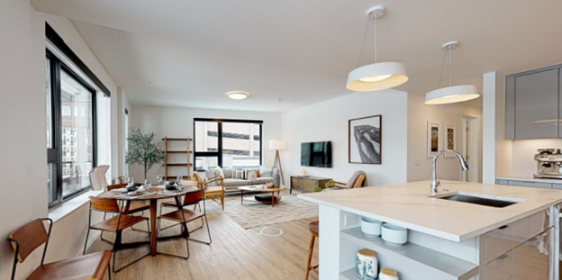 large open concept living room, dining room - 4109 E 10th Ave