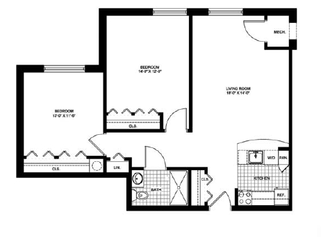 2HAB/1BA - Ring House- Senior Apartments