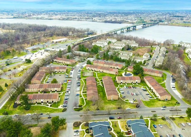Aerial View of the apartments near the Tacony Bridge - Willow Shores