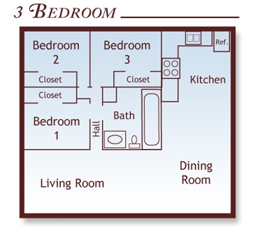 Plano de planta - Northgate Arms Apartments