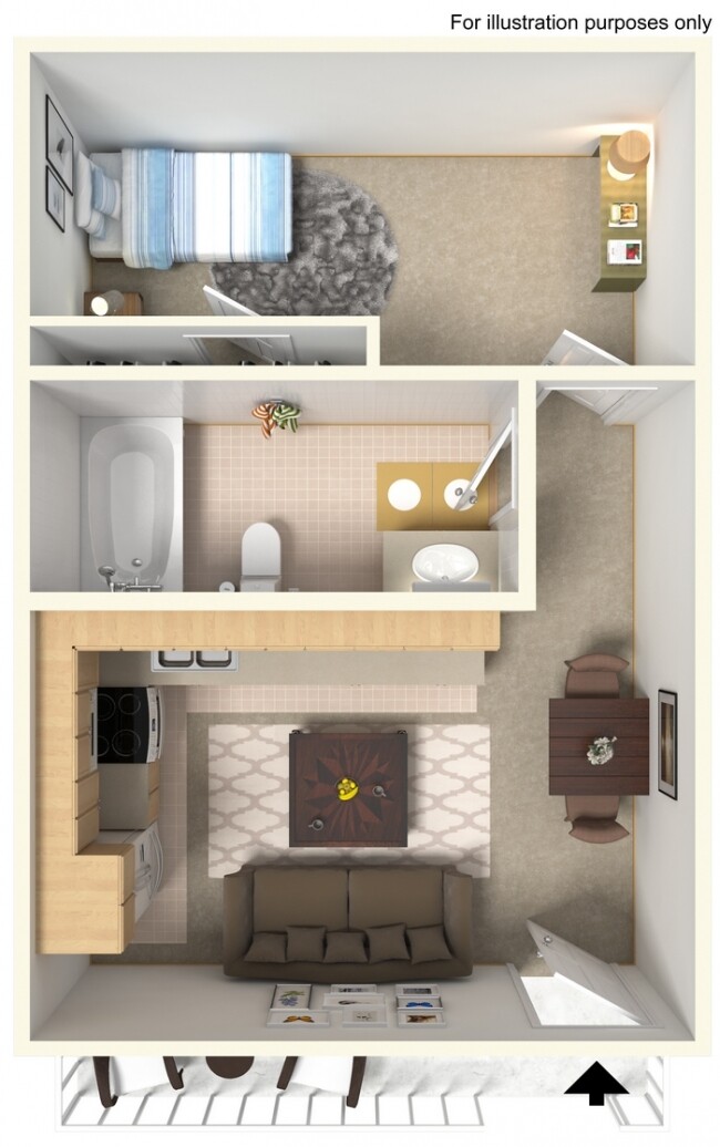 Studio Floor Plan - Beaver Creek