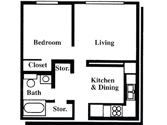 1 BR 1 BA - Stonehaven Apartments