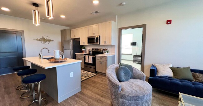 Living Room and Kitchen - The State at Fishers