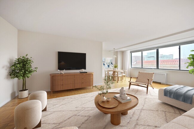 Living Space of a Studio Layout - Connecticut House Apartments