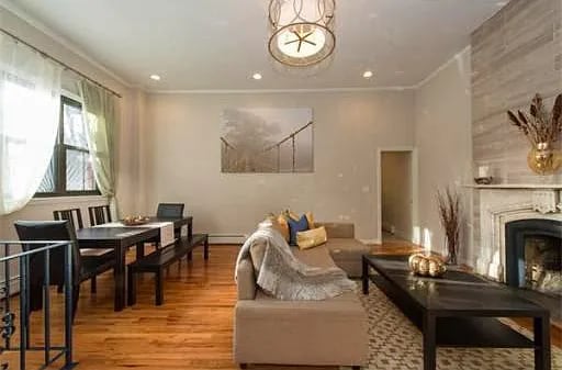 Living Room, door to 1/2 bath - 111 W Dedham St