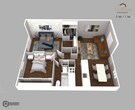 2 Bedroom, 1Bathroom