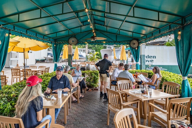 Dine on seafood while enjoying a gorgeous waterfront view at The Buzzard's Roost.