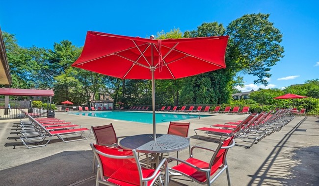 Salón junto a la piscina con amigos - Royal Crest Estates Apartments