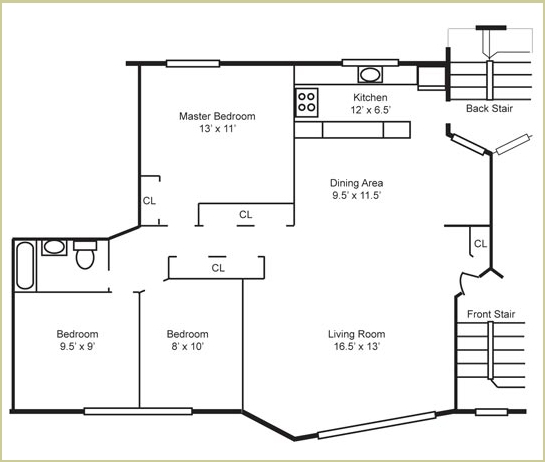 Plano de planta - Winchester-Hood Garden Homes