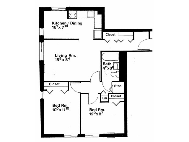 2BR/1BA - Millbrook Square