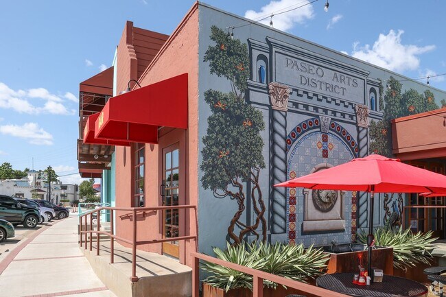 Paseo Arts District is a vibrant hub for shopping and dining near Crown Heights.