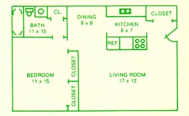 1BR/1BA - Village Green Apartments