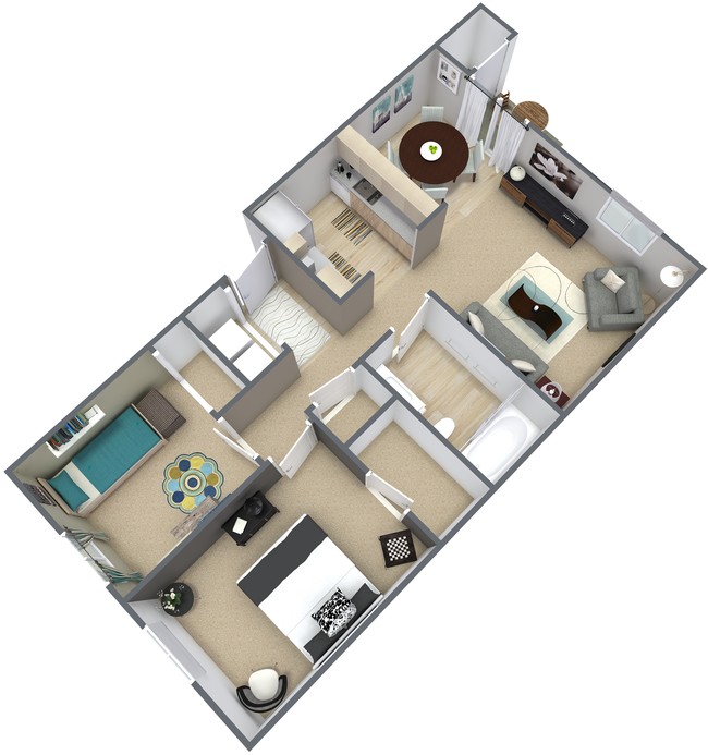 2 bedroom, 1 bathroom - The Monterey Apartments