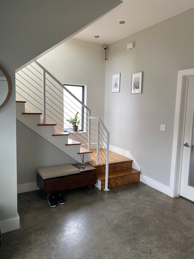Stairs from garage door view - 1432 S Trenton Ave
