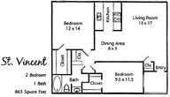 Two Bedroom-One Bathroom Flat