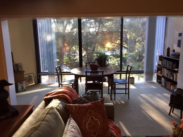 Living-dining with floor-to-ceiling window - 700 Melrose Ave