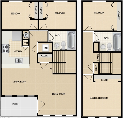 Plano de planta - Copper Terrace Apartments