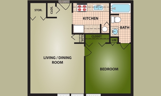 Plano de planta - Roosevelt Manor