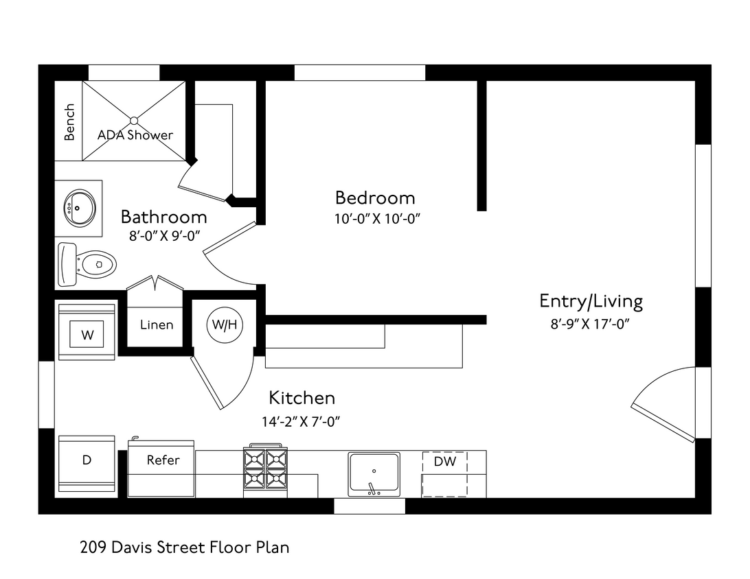 Upstairs and downstairs both have same floor plan - 209 Davis Street