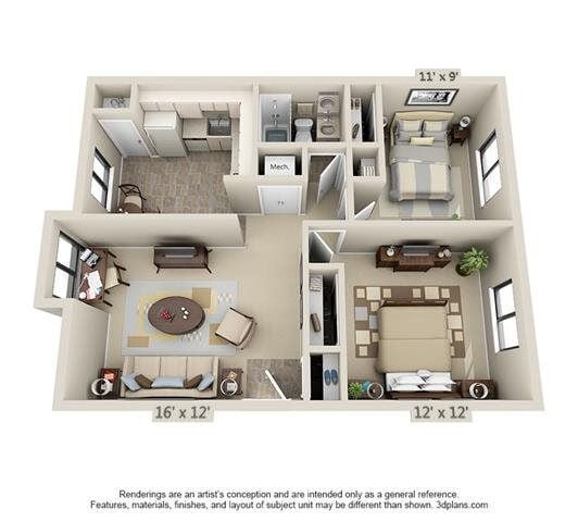 Floorplan - Courtyard Apartments