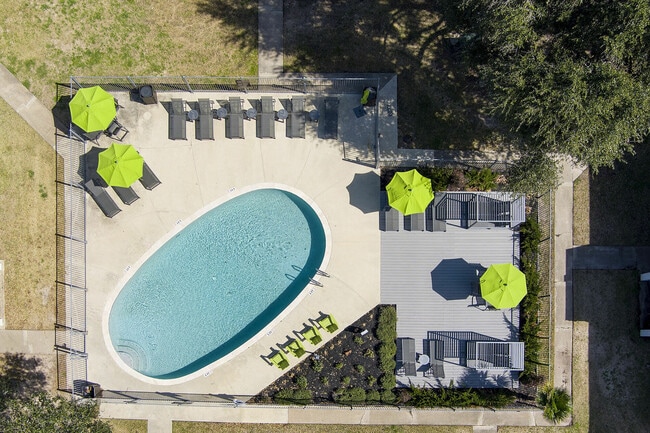 Grove at Southwood Pool Aerial View - The Grove at Southwood