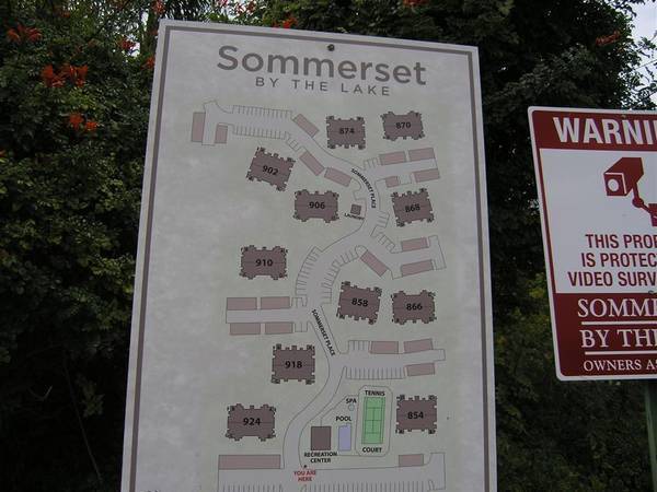 Sommerset By The Lake community map (Guest Parking on right-hand-side at community entrance) - 854 S Rancho Santa Fe Rd