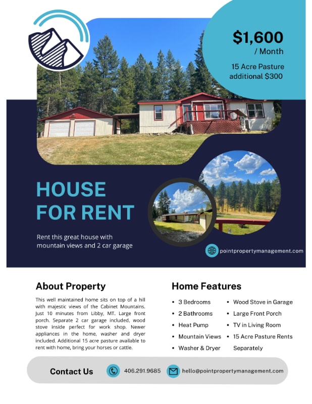 2675 Snowshoe Rd, Libby, MT 59923 House Rental in Libby, MT
